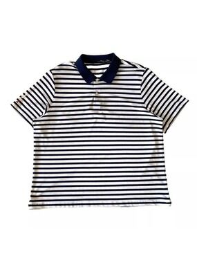 RLX Ralph Lauren Golf Polo Shirt Mens Sz XL Navy White Striped